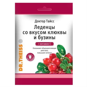 Купить: Доктор Тайсс  леденцы от кашля 50г вит С и клюква-бузина