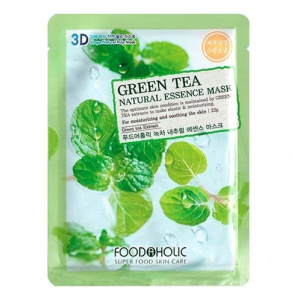 Купить: FoodaHolic маска 23г ткан 3D c экстр зел чая Green Tea Natural Essence Mask