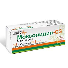 Купить: Моксонидин-СЗ 300 мкг 28 шт таблетки покрытые пленочной оболочкой