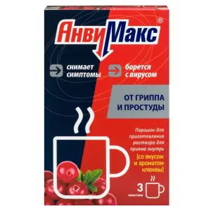 Купить АнвиМакс 5 г 3 шт порошок для приготовления раствора для приема внутрь клюква