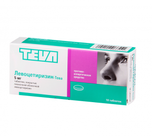 Купить: Левоцетиризин -Тева 5 мг 10 шт таблетки покрытые пленочной оболочкой