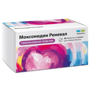 Купить: Моксонидин Реневал 400 мкг 90 шт таблетки покрытые пленочной оболочкой