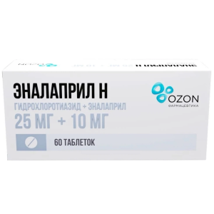 Купить Эналаприл Н таб 25мг+10мг №60