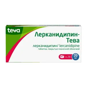 Купить Лерканидипин-Тева 20 мг 28 шт таблетки покрытые пленочной оболочкой
