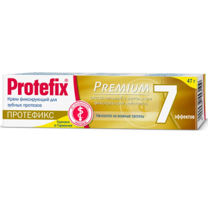 Купить: Protefix Premium 47 г крем фиксирующий для зубных протезов экстра-сильный 7 эффектов