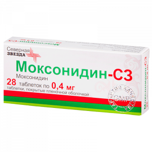 Купить Моксонидин-СЗ 400 мкг 28 шт таблетки покрытые пленочной оболочкой