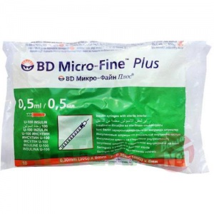 Купить: BD Micro-Fine Plus 1 мл 10 шт шприц инсулиновый 3-х компонентный с иглой U-100 29G 0,33 мм х 12,7 мм
