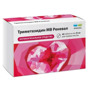 Купить: Триметазидин МВ Реневал 35 мг 60 шт таблетки покрытые пленочной оболочкой