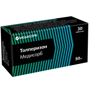 Купить Толперизон Медисорб 50 мг 30 шт таблетки покрытые пленочной оболочкой