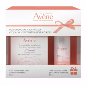 Купить: Avene 50 мл крем питательный восстанавливающий + 50 мл пенка для снятия макияжа очищающая