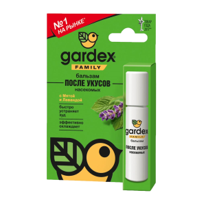Купить: Gardex Family 7 мл бальзам после укусов насекомых роликовый мята-лаванда