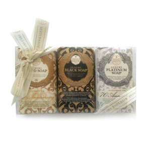 Купить: Nesti Dante мыло натуральное 250 г 3 шт юбилейное золотое платиновое роскошное черное