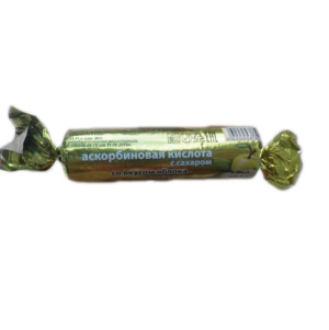 Купить: Аскорбиновая кислота с сахаром 10 шт таблетки крутка вкус яблоко