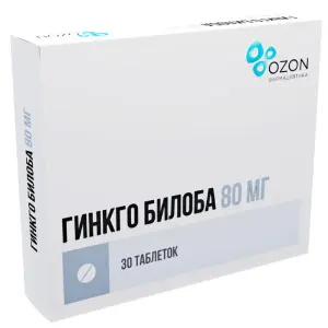 Купить Гинкго Билоба 80 мг 30 шт таблетки покрытые пленочной оболочкой