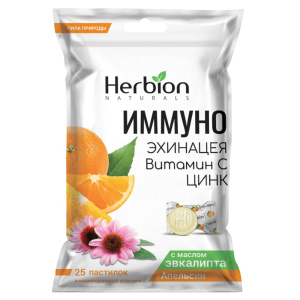 Купить: Иммуно Эхинацея 25 шт пастилки витамин С цинк апельсин