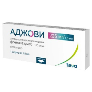 Купить: Аджови 150 мг/мл 1,5 мл 1 шт раствор для подкожного введения шприц-ручка