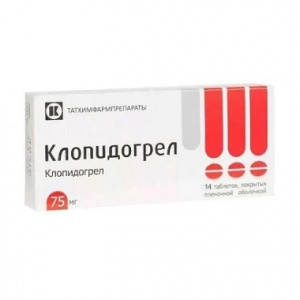 Купить: Клопидогрел 75 мг 14 шт таблетки покрытые пленочной оболочкой