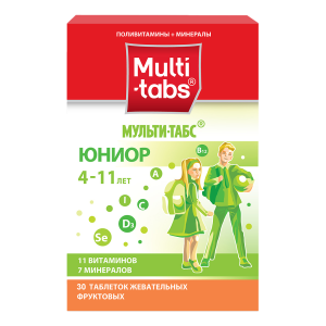Купить: Мульти-Табс Юниор 30 шт таблетки жевательные фрукты