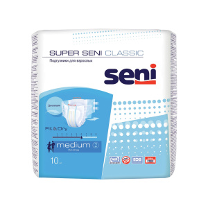 Купить: Seni Super Classic подгузники р.M №10 (6 капель)