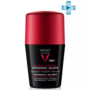 Купить Vichy Homme Clinical Control дезодорант-антиперспирант 96 ч против избыточного потоотделения, 50мл