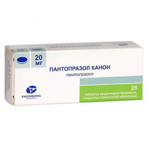 Купить: Пантопразол-Канон 20 мг 28 шт таблетки покрытые оболочкой кишечнорастворимые