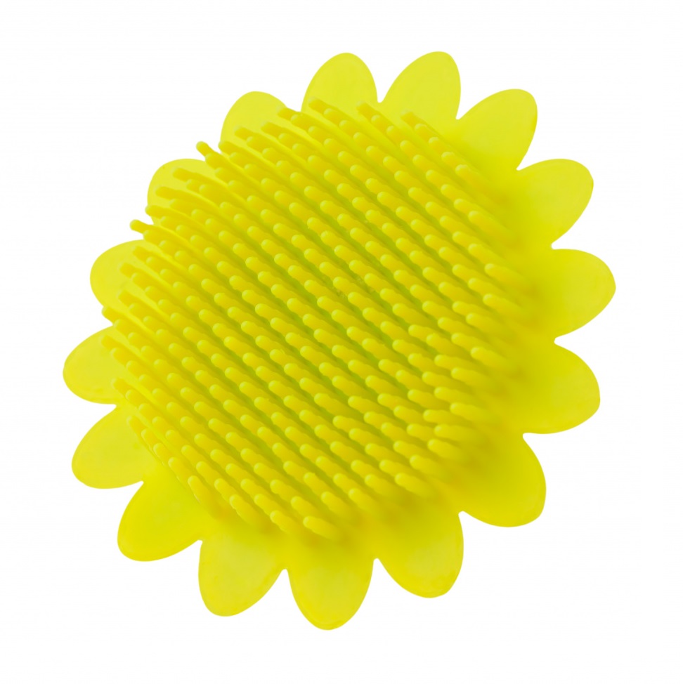 Купить Roxy-Kids мочалка антибактериальная силиконовая подсолнух салатовая
