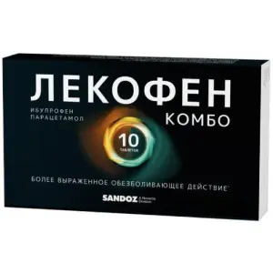 Купить Лекофен Комбо 200 мг + 500 мг 10 шт таблетки покрытые пленочной оболочкой