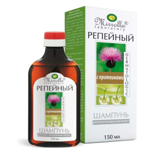 Купить: Mirrolla 150 мл шампунь репейный с комплексом протеинов для восстановления волос