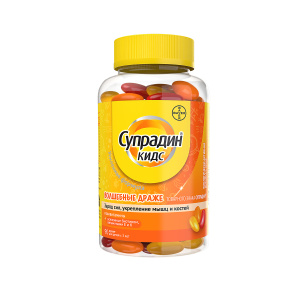 Купить: Супрадин Кидс Волшебные драже 1,8 г 90 шт драже апельсин клубника лимон