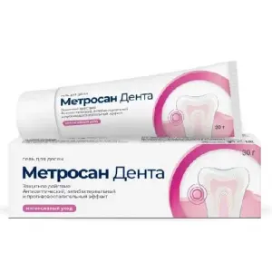 Купить Метросан Дента 30 г гель для десен с антибактериальным и антисептическим эффектом