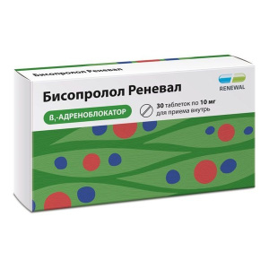 Купить: Бисопролол Реневал таб ппо 10мг №30