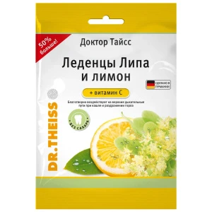Купить Доктор Тайсс 75 г леденцы от кашля пакет витамин С лимон и липа