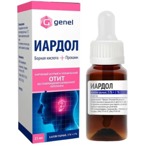 Купить: Иардол 3 % + 2 % 15 мл капли ушные