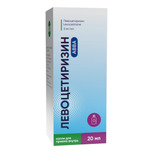 Купить: Левоцетиризин АВВА 5 мг/мл 20 мл капли для приема внутрь