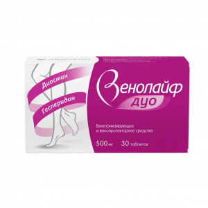 Купить: Венолайф Дуо 500 мг 30 шт таблетки покрытые пленочной оболочкой