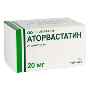 Купить Аторвастатин 20 мг 60 шт таблетки покрытые пленочной оболочкой