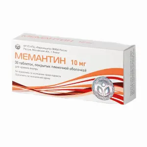 Купить Мемантин 10 мг 30 шт таблетки покрытые пленочной оболочкой
