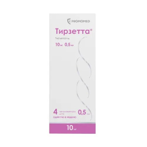 Купить: Тирзетта 10 мг 0,5 мл 4 шт раствор для подкожного введения шприцы в автоинжекторах