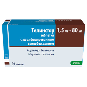 Купить: Телинстар 1,5 мг + 80 мг 30 шт таблетки с модифицированным высвобождением