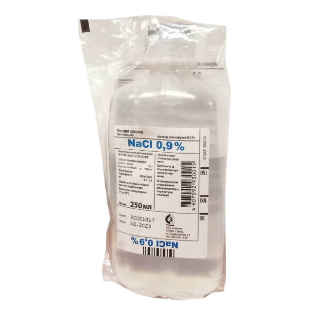 Купить Натрия хлорид 0,9% 250 мл 10 шт раствор для инфузий