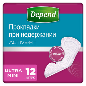 Купить: Депенд прокладки уролог №12 д/женщин activ fit ultra mini