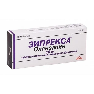 Купить Зипрекса 10 мг 28 шт таблетки покрытые пленочной оболочкой