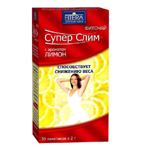 Купить: Фиточай Супер Слим 2 г 30 шт лимон фильтр-пакеты