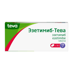 Купить: Эзетимиб-Тева 10 мг 30 шт таблетки