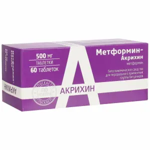 Купить Метформин-Акрихин 500 мг 60 шт таблетки
