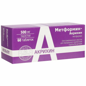 Купить: Метформин-Акрихин таб 500мг №60