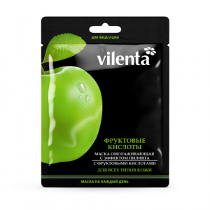 Купить: Vilenta тканевая маска для лица и шеи омолаживающая с фруктовыми кислотами