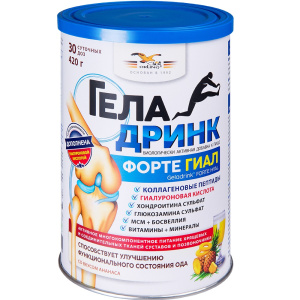 Купить: Геладринк Форте Гиал 420 г порошок для внутреннего применения ананас