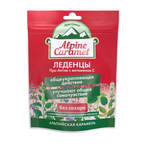 Купить: Alpine Caramel леденцы б/сах 75г Про-актив с витам С б/сахара