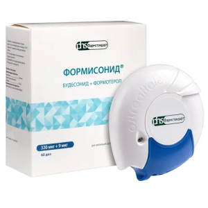 Купить: Формисонид 320 мкг + 9 мкг 60 доз порошок для ингаляций дозированный блистер в ингаляторе